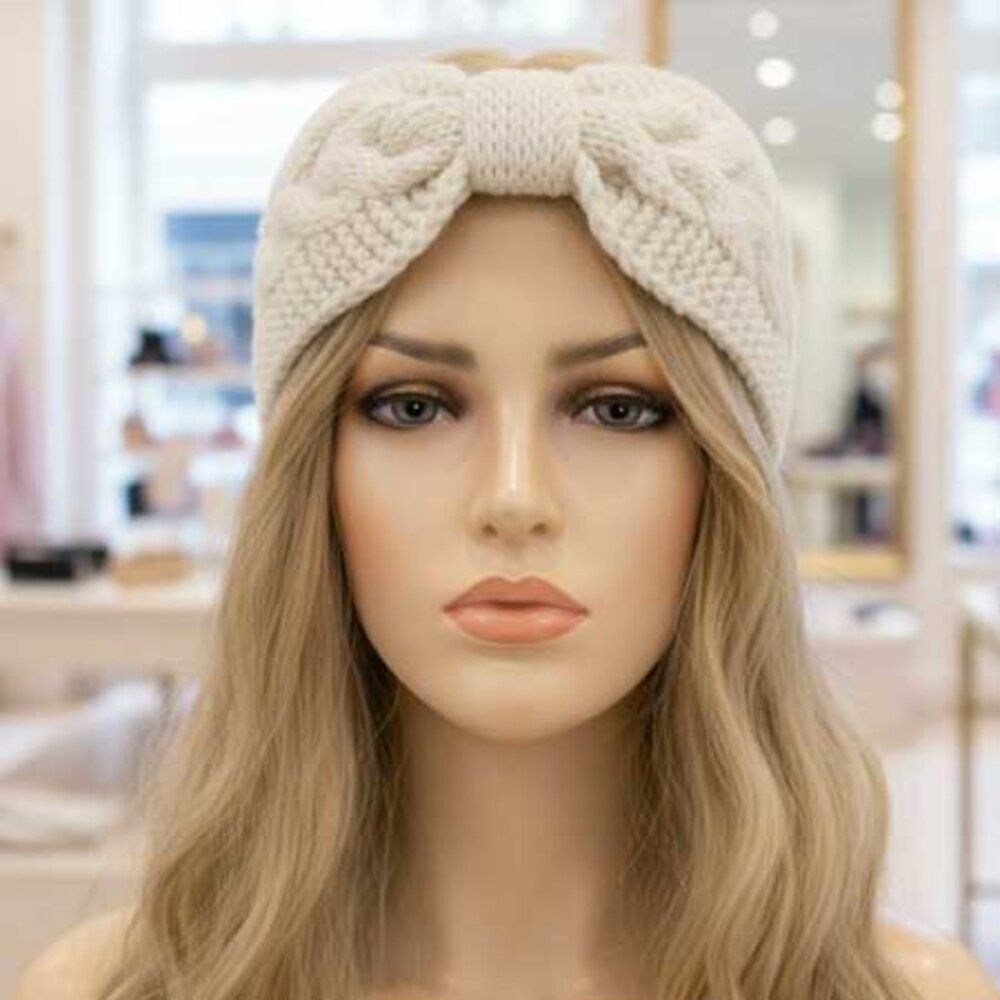 White Ladies Knot Winter Headband - Brand New